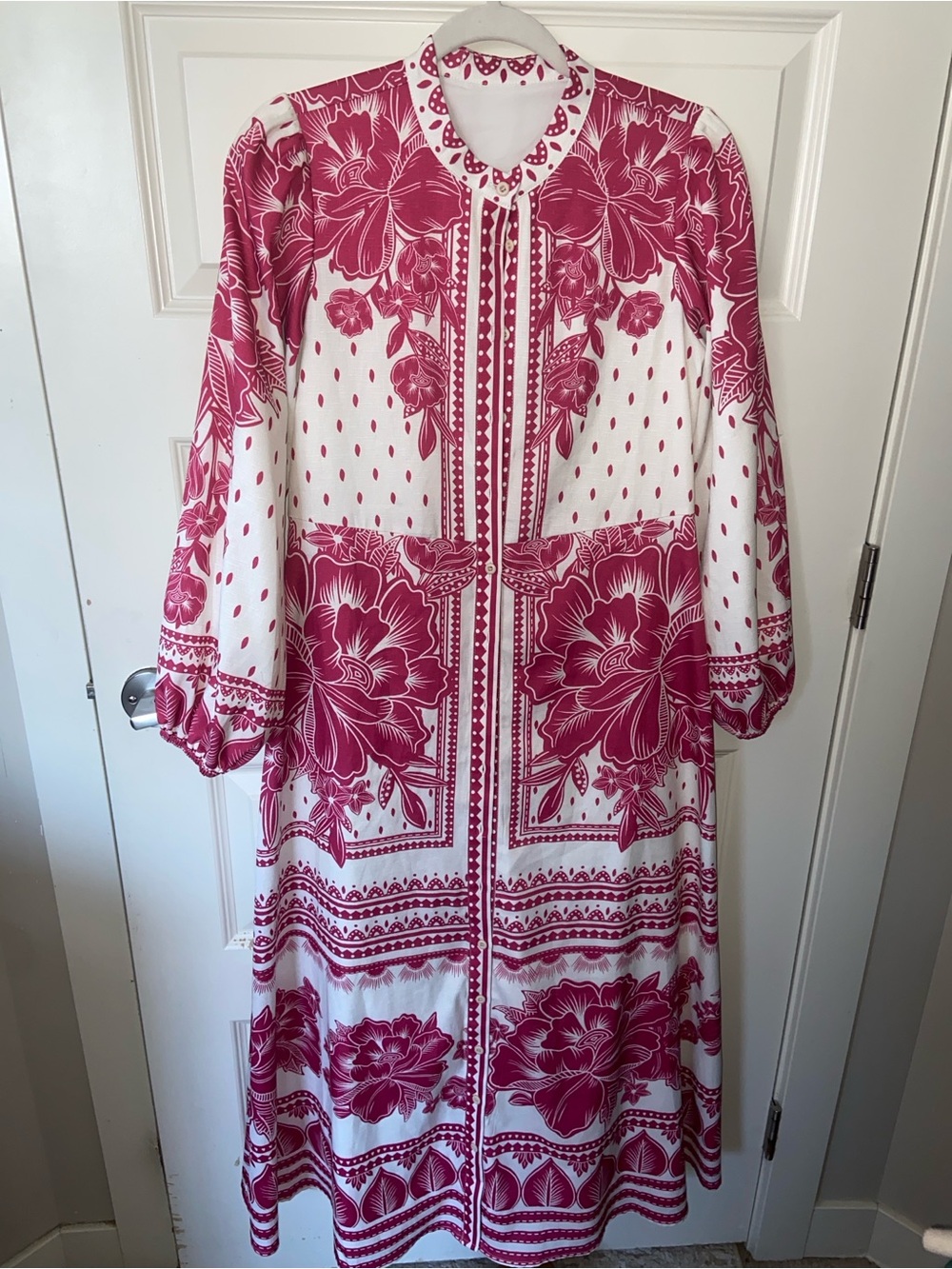 Farm Rio (read description) Boho Maxi Dress in Pink Floral Print PTP 18” - Picture 6 of 11